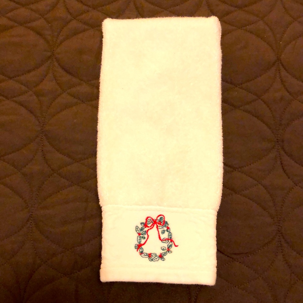 BIANCA JACQUARD EXCLUSIVE CHRISTMAS HOLIDAY SEASONAL WREATH HAND TOWEL - #205